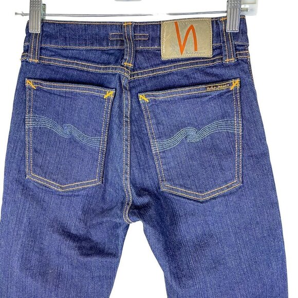 Nudie Jeans Skinny Lin Deep Indigo sz 25 x 30 - Picture 5 of 12
